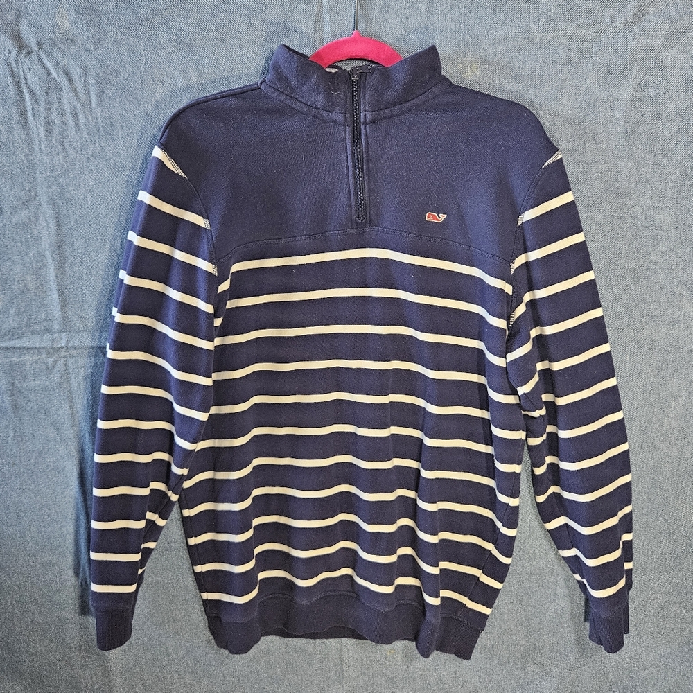 Vineyard Vines x Target Navy Stripe Quarter-Zip Pullover Men’s Small
